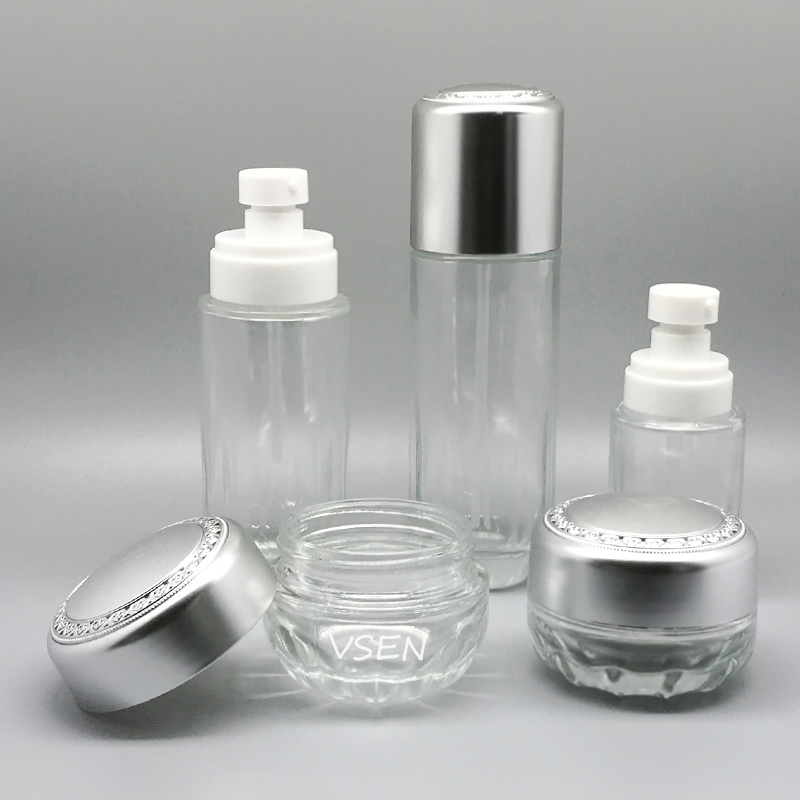 高档瓶子批发  乳液按压瓶子定制 面霜瓶子花纹(图2)